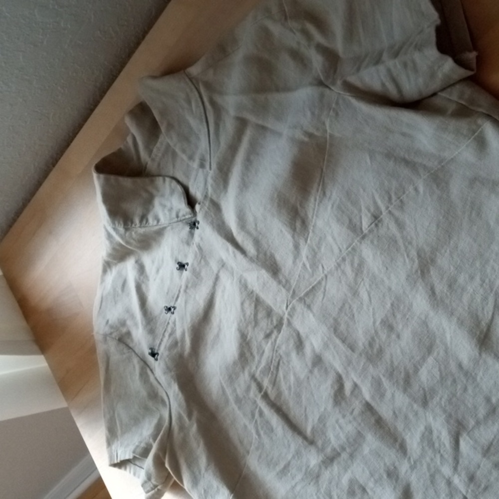 100% undyed linen Chinese top